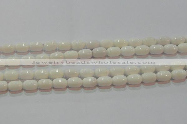 CAG7210 15.5 inches 8*12mm drum white agate gemstone beads