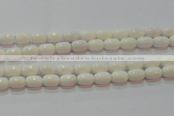 CAG7212 15.5 inches 10*14mm drum white agate gemstone beads