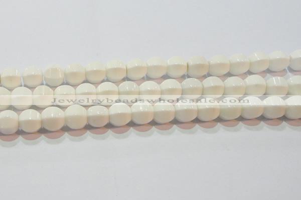 CAG7214 15.5 inches 12*12mm pumpkin white agate gemstone beads