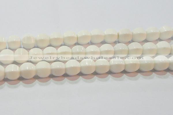 CAG7215 15.5 inches 14*14mm pumpkin white agate gemstone beads