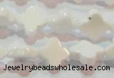 CAG7217 15.5 inches 10*10mm flower white agate gemstone beads