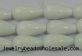 CAG722 15.5 inches 10*20mm teardrop white agate gemstone beads