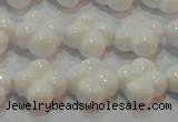 CAG7220 15.5 inches 12*12mm carved flower white agate gemstone beads