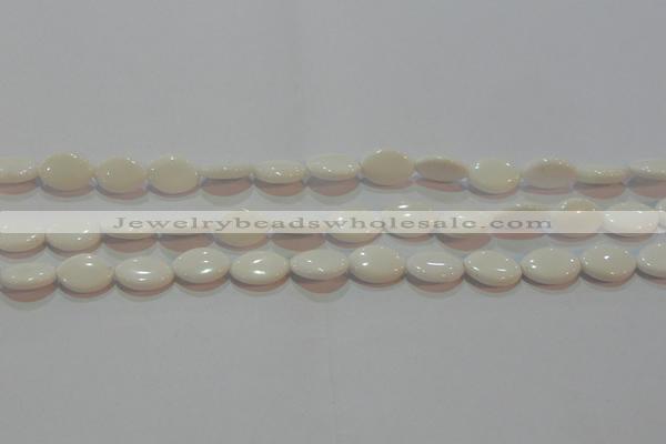 CAG7228 15.5 inches 10*14mm marquise white agate gemstone beads