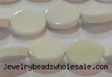 CAG7234 15.5 inches 10*14mm oval white agate gemstone beads