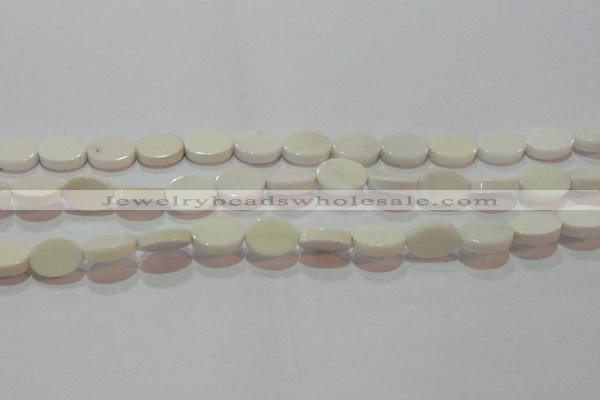 CAG7234 15.5 inches 10*14mm oval white agate gemstone beads