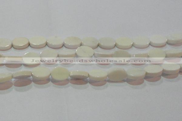 CAG7235 15.5 inches 12*16mm oval white agate gemstone beads