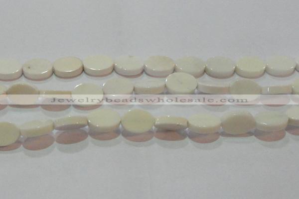 CAG7236 15.5 inches 13*18mm oval white agate gemstone beads