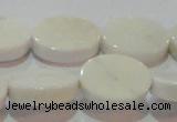 CAG7237 15.5 inches 15*20mm oval white agate gemstone beads