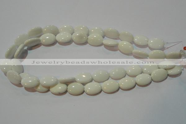 CAG7240 15.5 inches 10*14mm oval white agate gemstone beads