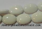 CAG7241 15.5 inches 12*16mm oval white agate gemstone beads