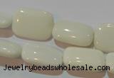 CAG7245 15.5 inches 10*14mm rectangle white agate gemstone beads