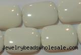 CAG7248 15.5 inches 15*20mm rectangle white agate gemstone beads