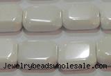 CAG7261 15.5 inches 13*18mm rectangle white agate gemstone beads