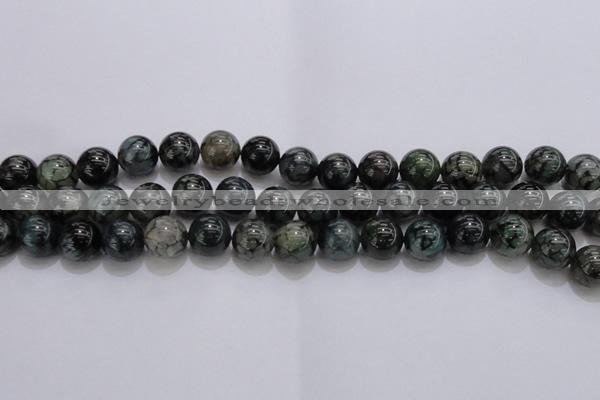 CAG7325 15.5 inches 14mm round dragon veins agate beads wholesale