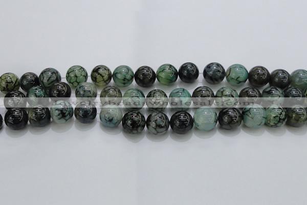 CAG7326 15.5 inches 16mm round dragon veins agate beads wholesale