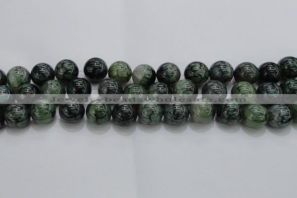 CAG7328 15.5 inches 18mm round dragon veins agate beads wholesale