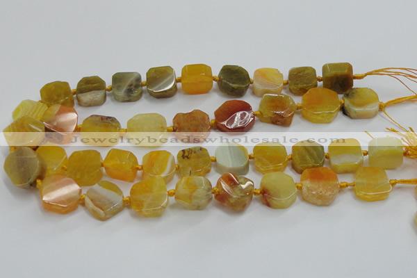 CAG7350 15.5 inches 14*15mm - 16*18mm octagonal dragon veins agate beads