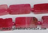 CAG7372 15.5 inches 8*20mm - 10*25mm cuboid dragon veins agate beads