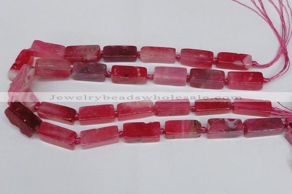 CAG7372 15.5 inches 8*20mm - 10*25mm cuboid dragon veins agate beads