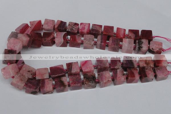 CAG7381 15.5 inches 11*12mm - 13*14mm cube dragon veins agate beads