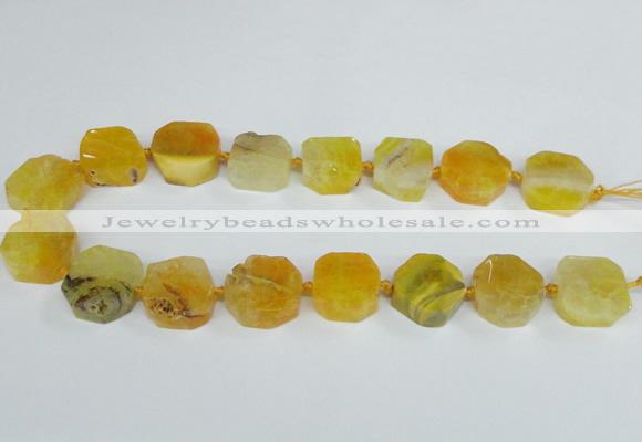 CAG7392 15.5 inches 22*25mm freeform dragon veins agate beads