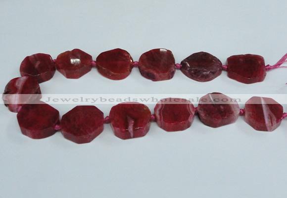 CAG7398 15.5 inches 25*25mm - 30*35mm freeform dragon veins agate beads