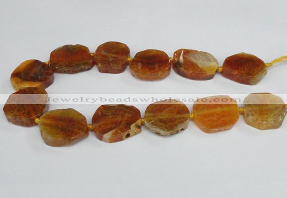 CAG7402 15.5 inches 25*30mm - 30*35mm freeform dragon veins agate beads