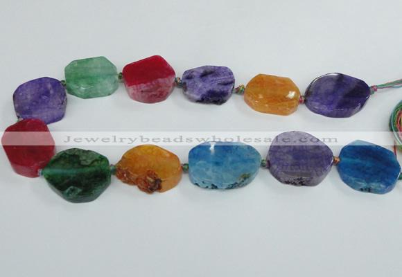 CAG7404 15.5 inches 22*25mm - 25*35mm freeform dragon veins agate beads