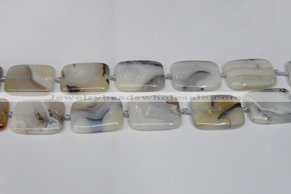 CAG7425 15.5 inches 25*35mm rectangle Montana agate beads