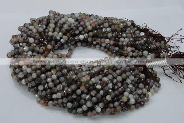 CAG743 15.5 inches 6mm faceted round botswana agate beads wholesale