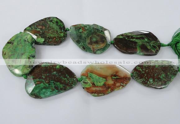 CAG7431 15.5 inches 40*45mm - 45*60mm faceted freeform ocean agate beads