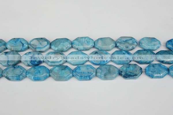 CAG7438 15.5 inches 20*30mm octagonal crazy lace agate beads