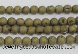 CAG7445 15.5 inches 4mm round plated druzy agate beads wholesale