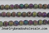 CAG7448 15.5 inches 4mm round plated druzy agate beads wholesale