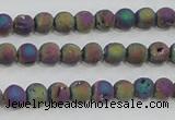 CAG7449 15.5 inches 6mm round plated druzy agate beads wholesale