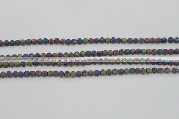 CAG7449 15.5 inches 6mm round plated druzy agate beads wholesale