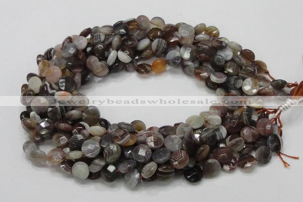 CAG751 15.5 inches 10mm faceted coin botswana agate beads wholesale