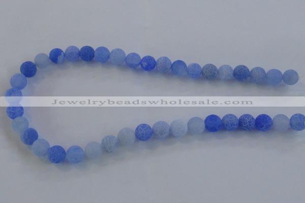 CAG7529 15.5 inches 10mm round frosted agate beads wholesale