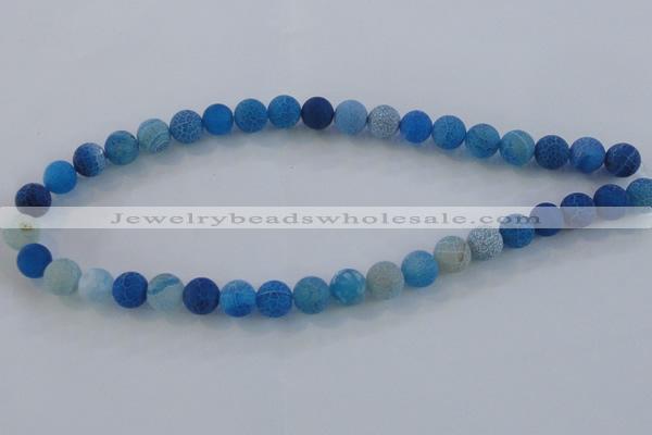 CAG7534 15.5 inches 4mm round frosted agate beads wholesale