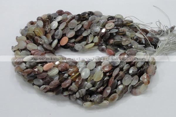 CAG755 15.5 inches 10*12mm faceted oval botswana agate beads