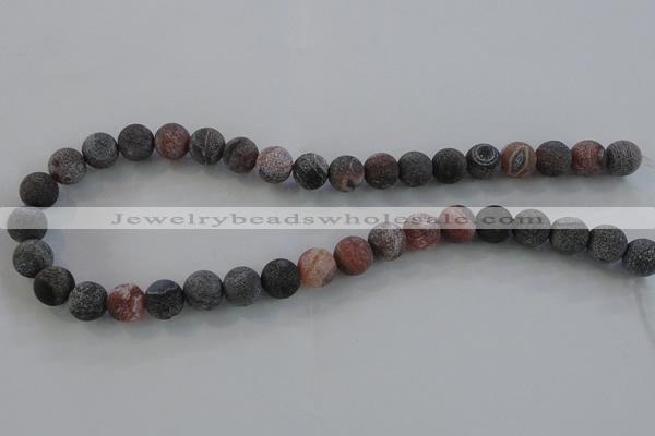 CAG7550 15.5 inches 4mm round frosted agate beads wholesale