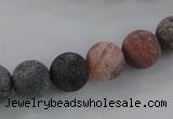 CAG7556 15.5 inches 16mm round frosted agate beads wholesale