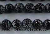 CAG7602 15.5 inches 8mm faceted round frosted agate beads wholesale