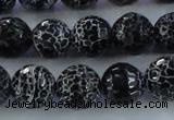 CAG7604 15.5 inches 12mm faceted round frosted agate beads wholesale