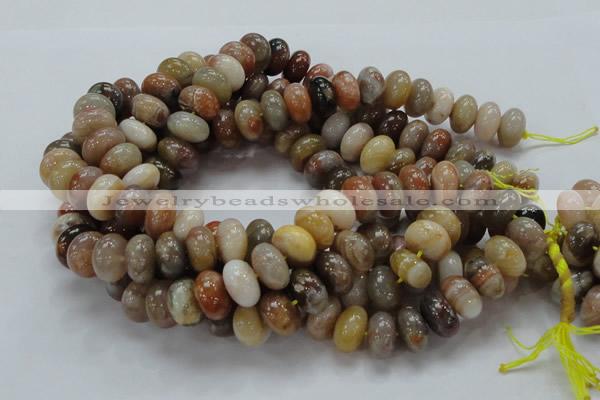 CAG770 15.5 inches 10*16mm rondelle yellow agate gemstone beads