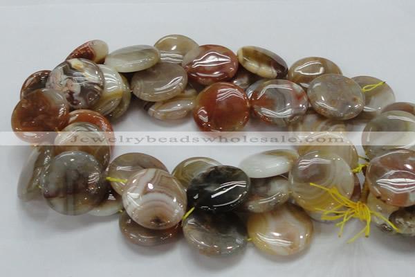 CAG779 15.5 inches 30mm flat round yellow agate gemstone beads