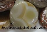 CAG781 15.5 inches 40mm flat round yellow agate gemstone beads