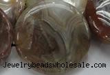 CAG782 15.5 inches 50mm flat round yellow agate gemstone beads