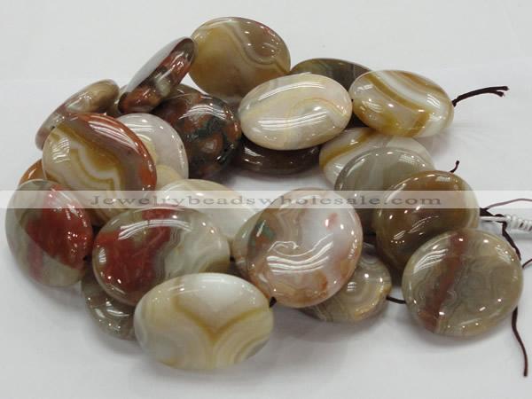 CAG786 15.5 inches 38*48mm oval yellow agate gemstone beads